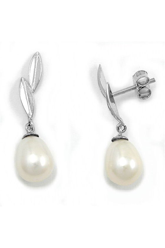 EARRINGS PEARL 9K WHITE GOLD