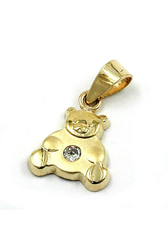 PENDANT BEAR CUBIC ZIRCONIA 9K GOLD