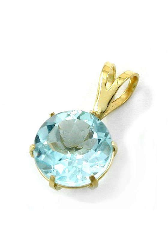 PENDANT BIG SYNTHETIC TOPAZ 8K GOLD