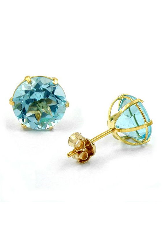 EARRINGS BIG SYNTH. BLUETOPAZ 8K GOLD