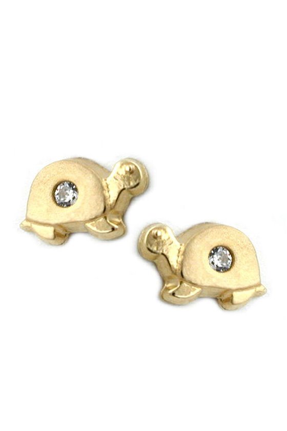 EARRINGS TURTLES ZIRCONIA 9K GOLD