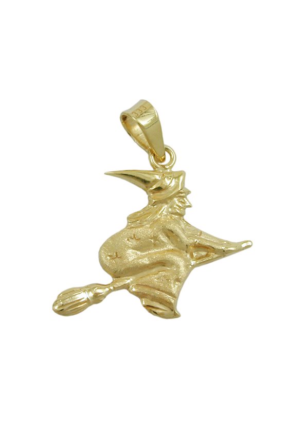 PENDANT WITCH WITH STARS 9K GOLD