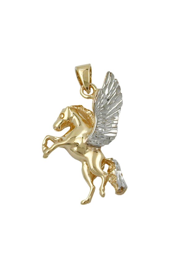 PENDANT HORSE WITH WING 9K GOLD