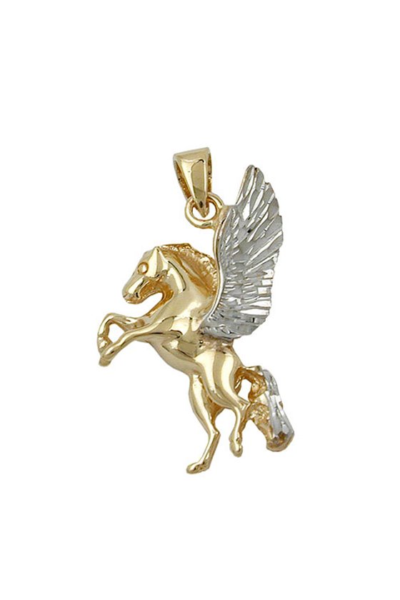 PENDANT HORSE WITH WING 9K GOLD