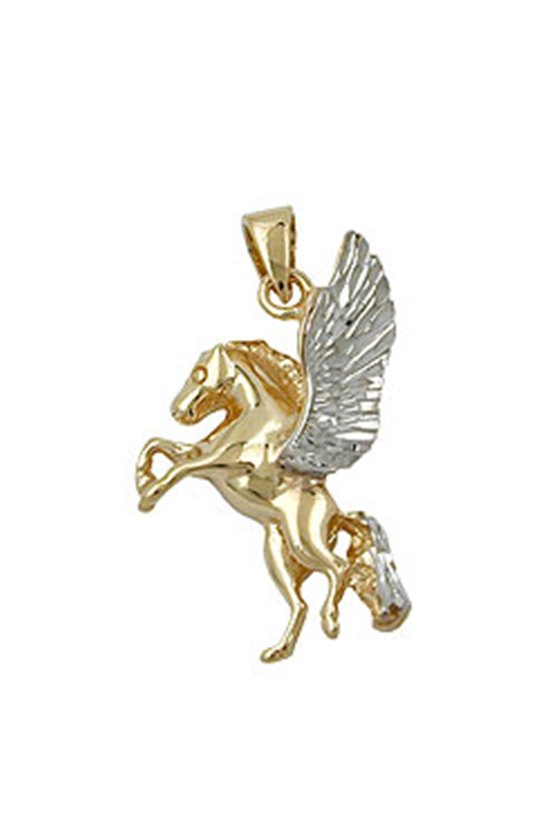 PENDANT HORSE WITH WING 9K GOLD