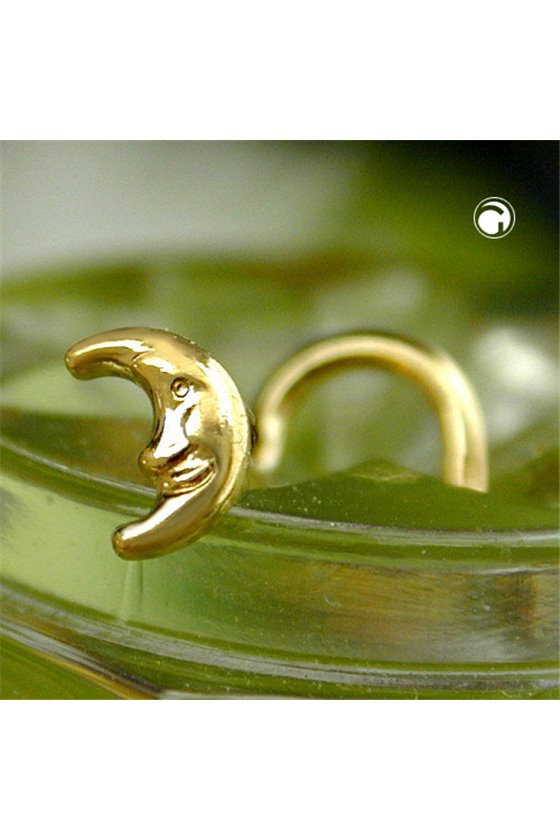 NOSE SCREW LUNE WITH FACE 18KT GOLD