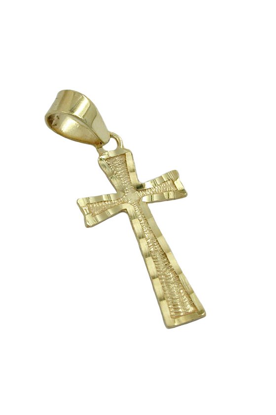 PENDANT CROSS DIAMOND CUT 9K GOLD