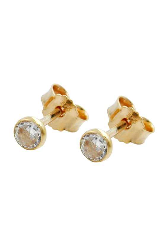 STUD EARRINGS SMALL CUBIC ZIRCONIA 9K GOLD