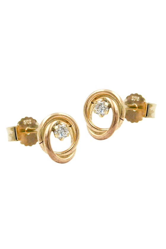 EARRINGS CIRLES ZIRCONIA 9K GOLD