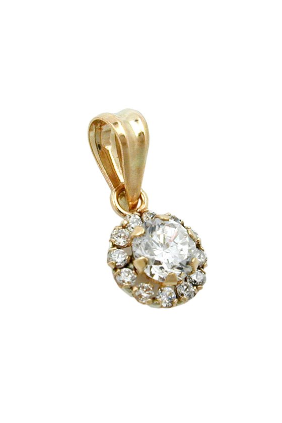 PENDANT FLOWER WITH ZIRCONIAS 9K GOLD