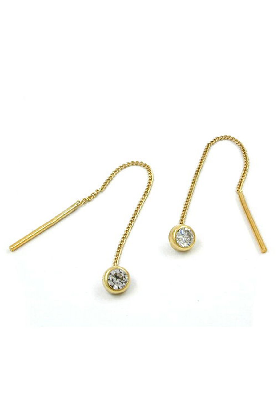 EARRINGS CHAIN ZIRCONIA 9K GOLD