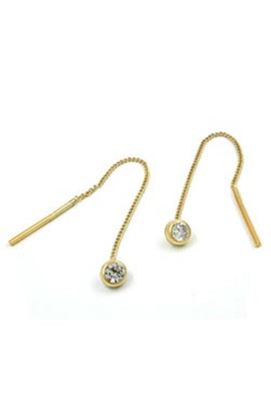 EARRINGS CHAIN ZIRCONIA 9K GOLD