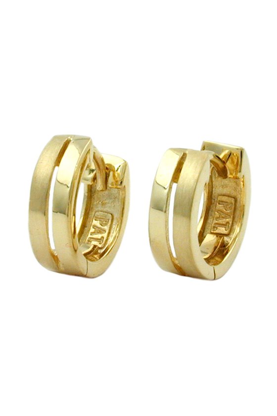 HINGED HOOPS EARRINGS 12X3,7MM 9K GOLD