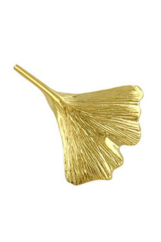 BROOCH GINKGO LEAF 30MM 9K GOLD