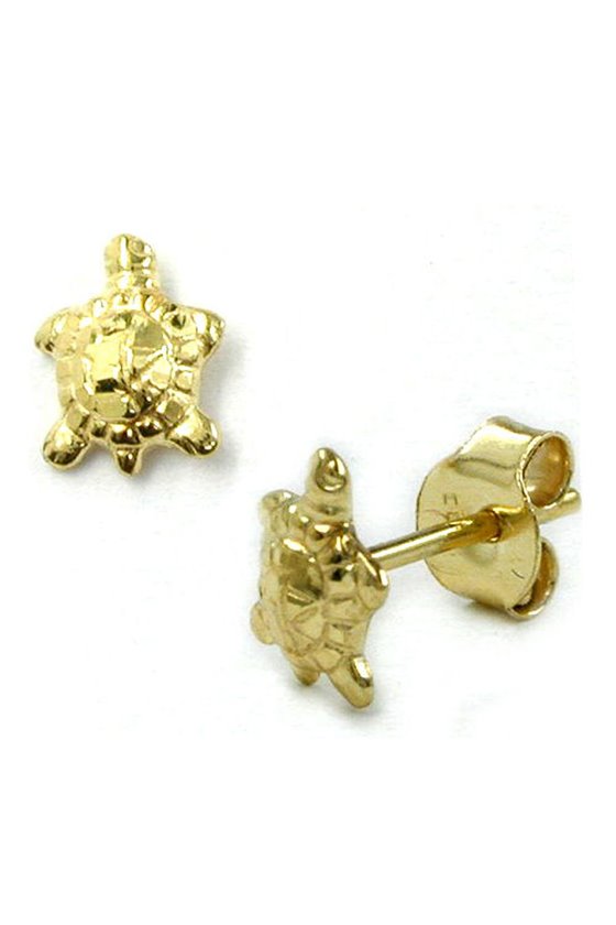 TURTLE EAR STUDS - 9K GOLD