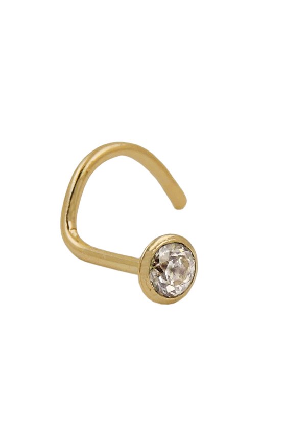 NOSE SCREW ZIRCONIA 18K GOLD