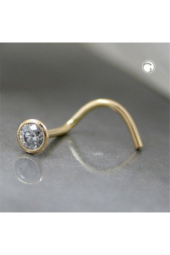 NOSE SCREW ZIRCONIA 18K GOLD