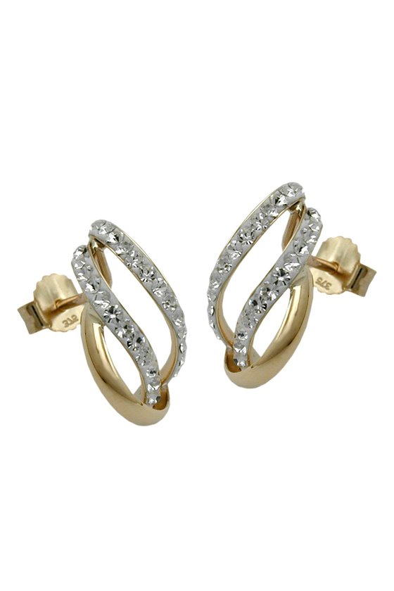 STUD EARRINGS WITH ZIRCONIAS 9K GOLD