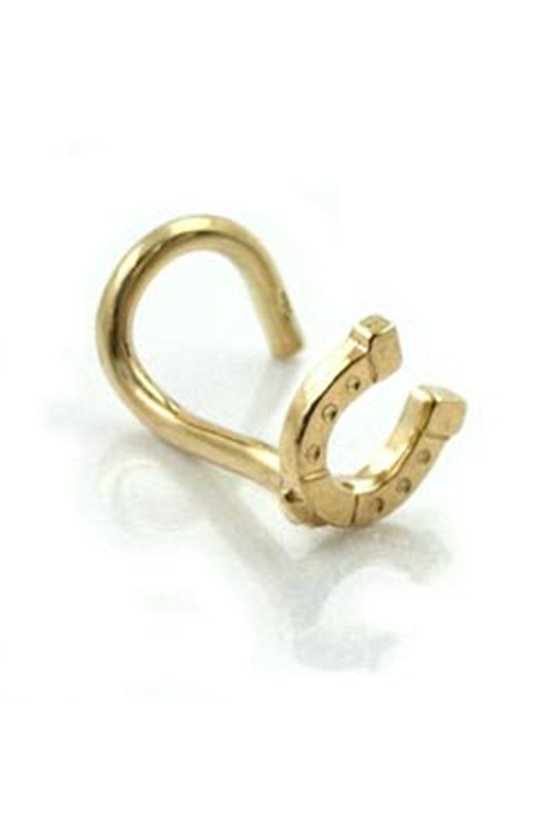 NOSE SCREW HORSESHOE 18K GOLD