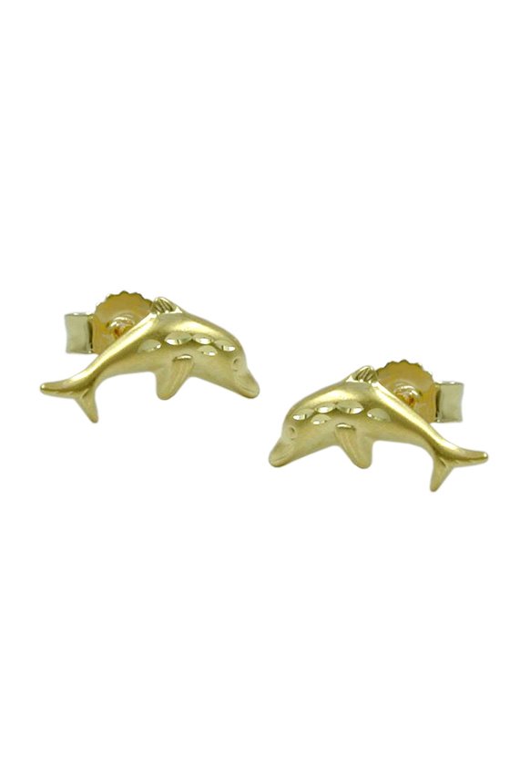 STUD EARRINGS DOLPHIN 9K GOLD