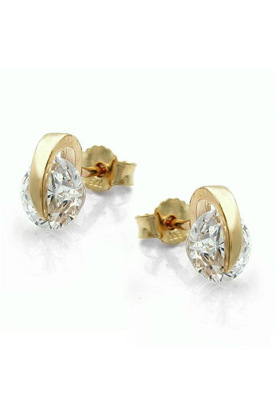 EARRINGS MOVABLE CUBIC ZIRCONIA 9K GOLD