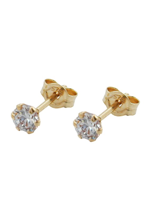 STUD EARRINGS ZIRCONIA 3MM 9K GOLD