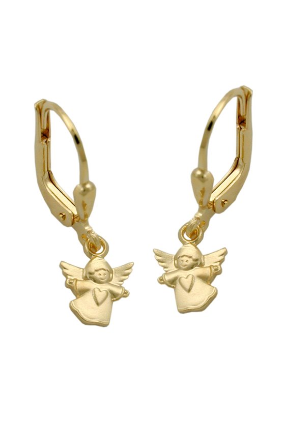 LEVERBACK EARRING FLYING ANGEL 9KT GOLD