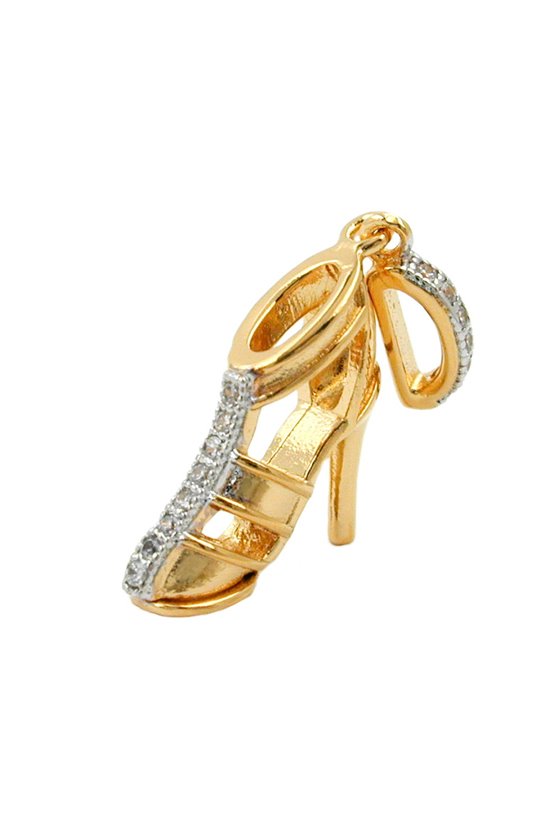 PENDANT HIGHHEEL WITH ZIRCONIA 3 MICRON GOLD-PLATED