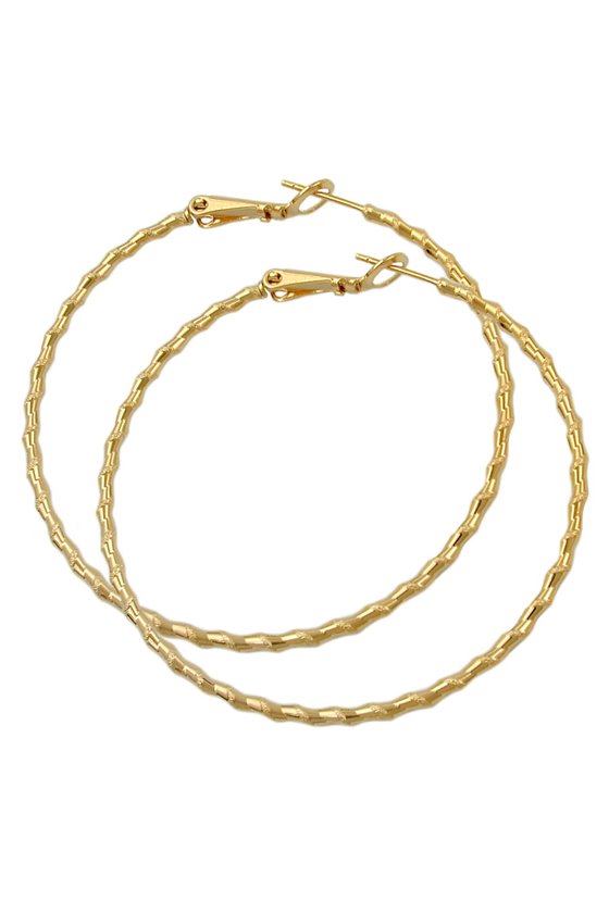 HOOP EARRINGS TWISTED 3 MICRON GOLD PLATING