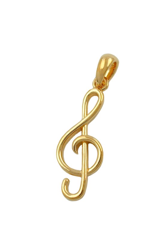 PENDANT MUSICAL CLEF WITH ZIRCONIA 3 MICRON GOLD-PLATED