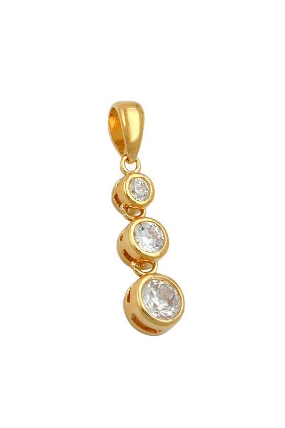 PENDANT 3 ZIRCONIA WITHE 3 MICRON GOLD-PLATED