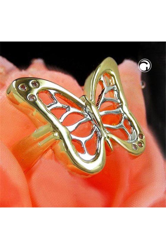 RING 18CT GOLD PLATED BUTTERFLY