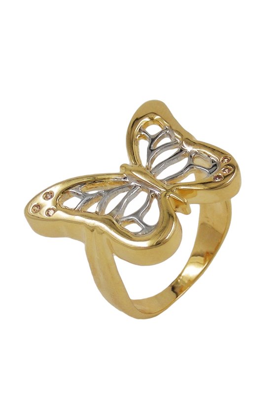 RING 18CT GOLD PLATED BUTTERFLY