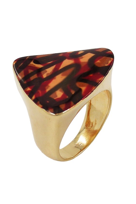 RING 23MM PAINTED 18CT GOLD PLATED