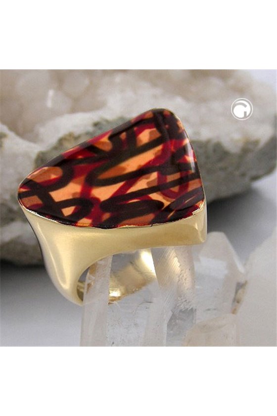 RING 23MM PAINTED 18CT GOLD PLATED