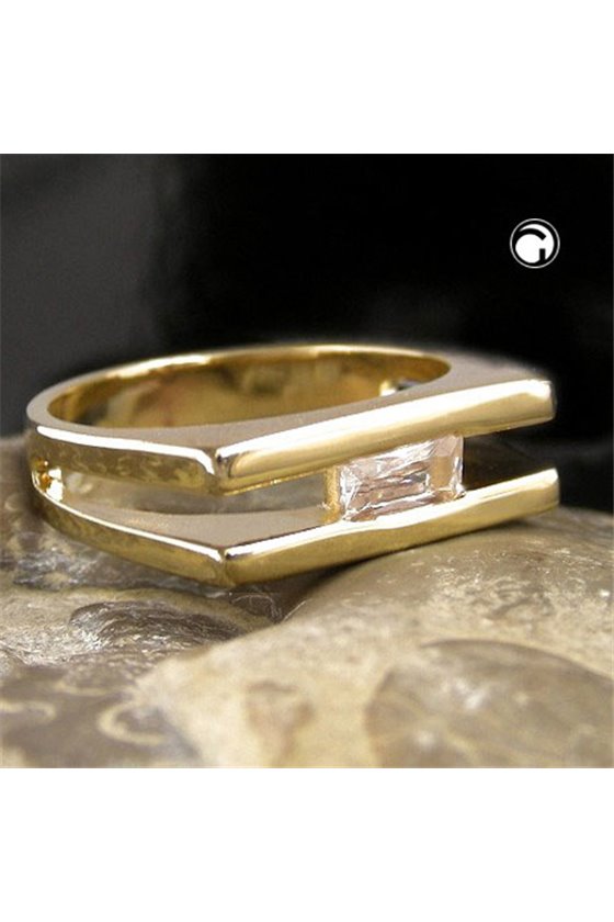 RING 18MM ZIRCONIA 18K GOLD PLATING