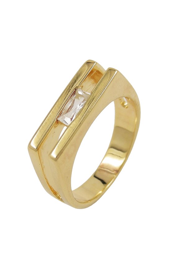 RING 18MM ZIRCONIA 18K GOLD PLATING