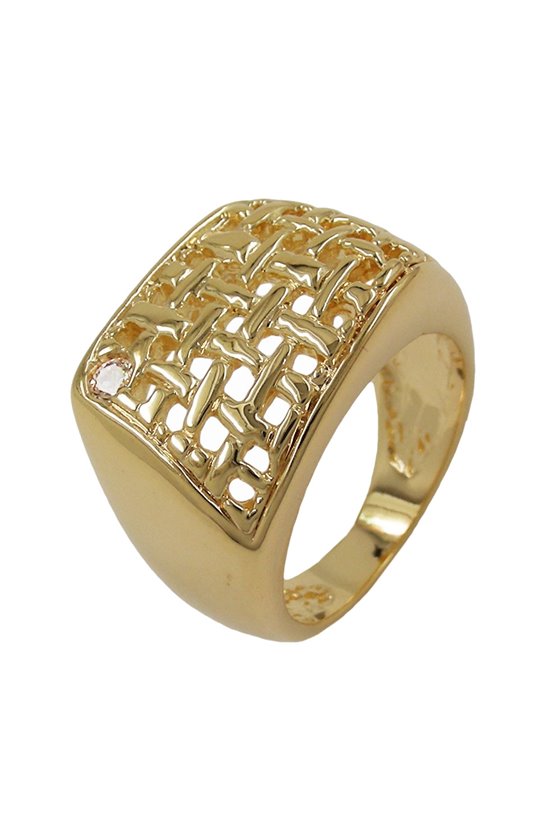 RING 15MM 18K GOLD PLATING ZIRCONIA