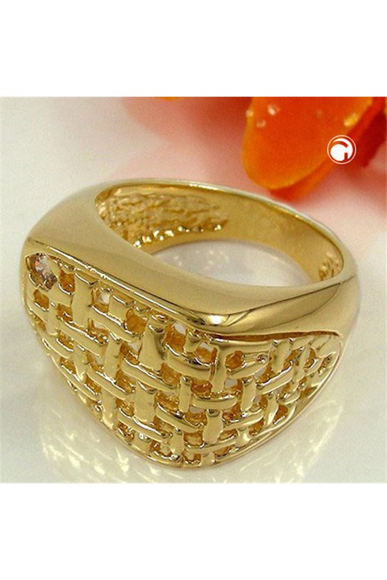 RING 15MM 18K GOLD PLATING ZIRCONIA