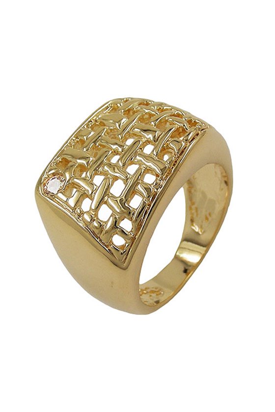 RING 15MM 18K GOLD PLATING ZIRCONIA