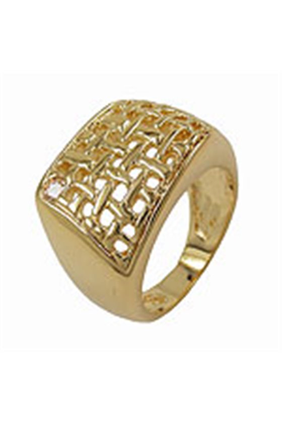 RING 15MM 18K GOLD PLATING ZIRCONIA