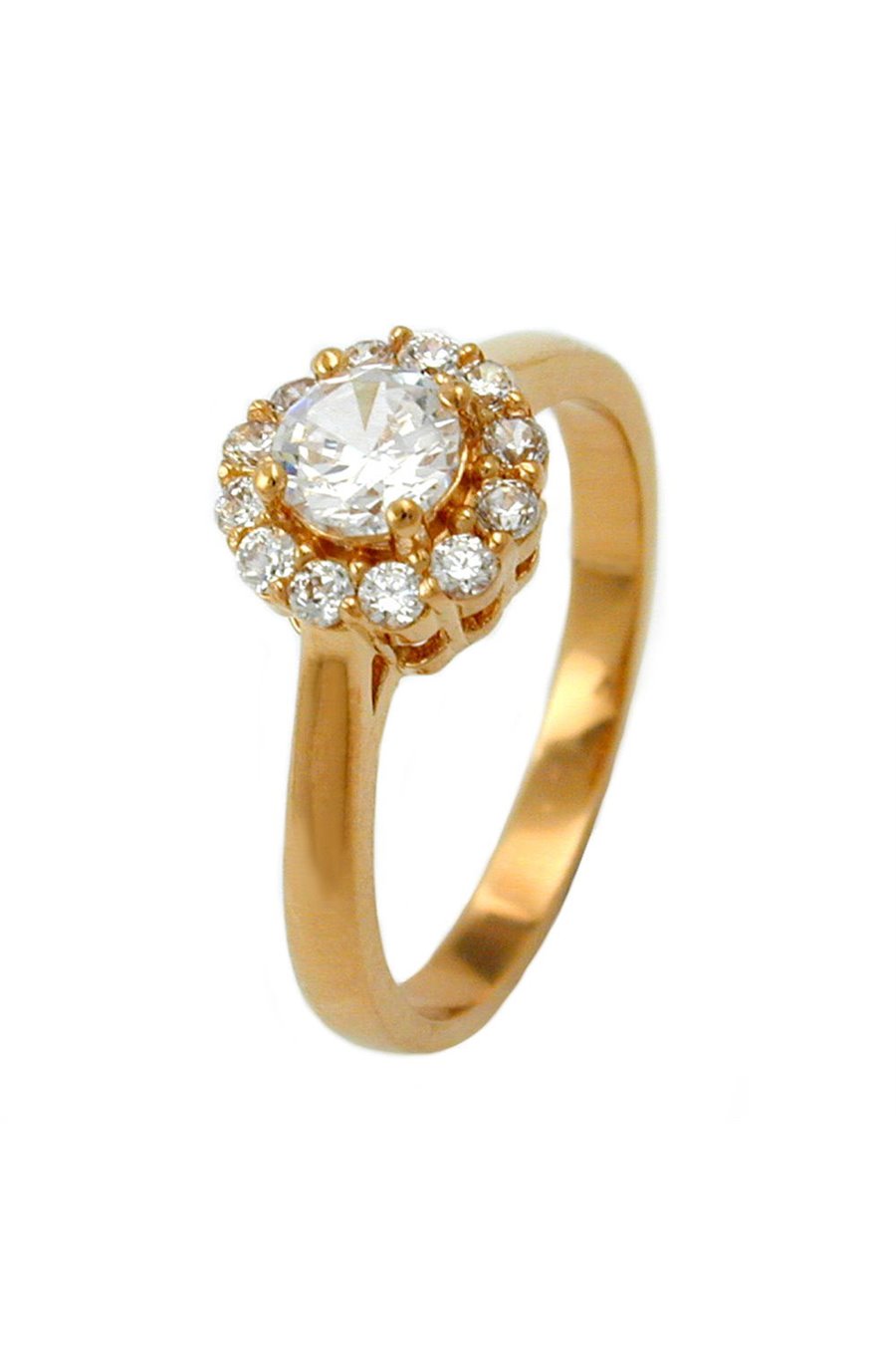 RING WITH ZIRCONIA FLOWER GOLD PLATED 3 MICRON