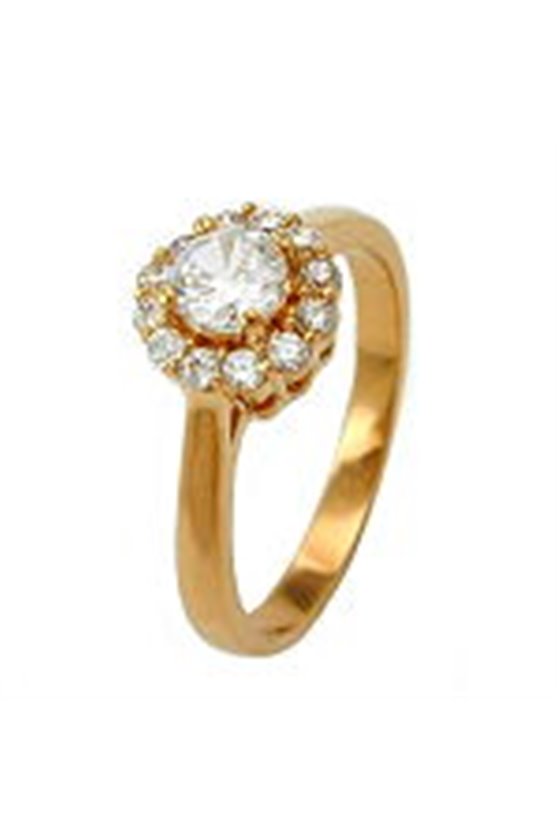 RING WITH ZIRCONIA FLOWER GOLD PLATED 3 MICRON