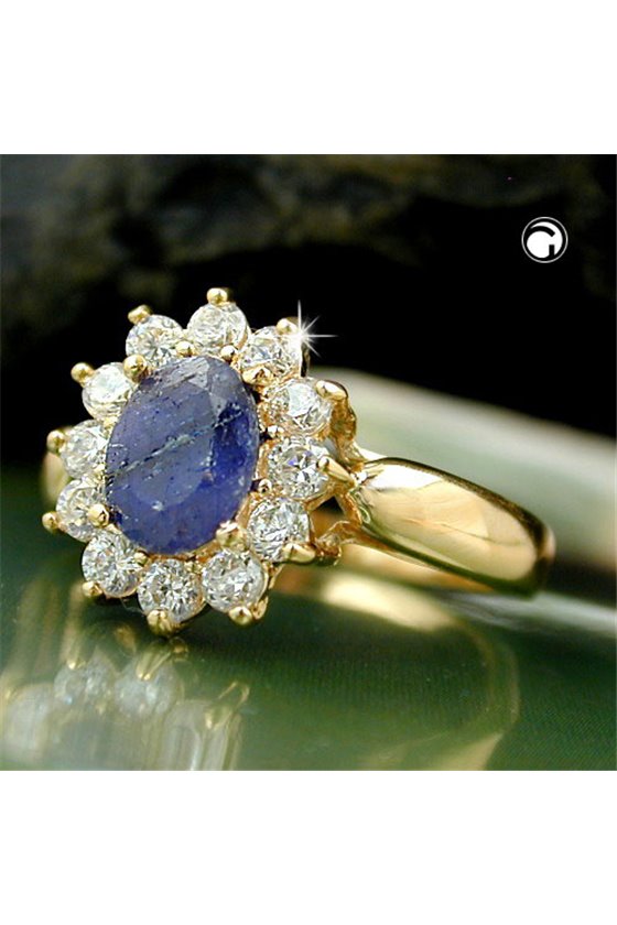 RING LAPIS LAZULI STONE GOLD PLATED 3 MICRON