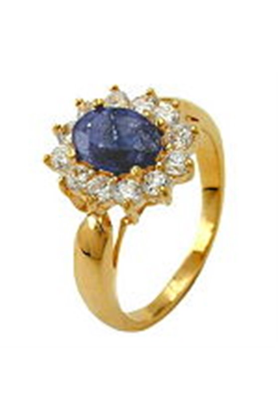 RING LAPIS LAZULI STONE GOLD PLATED 3 MICRON