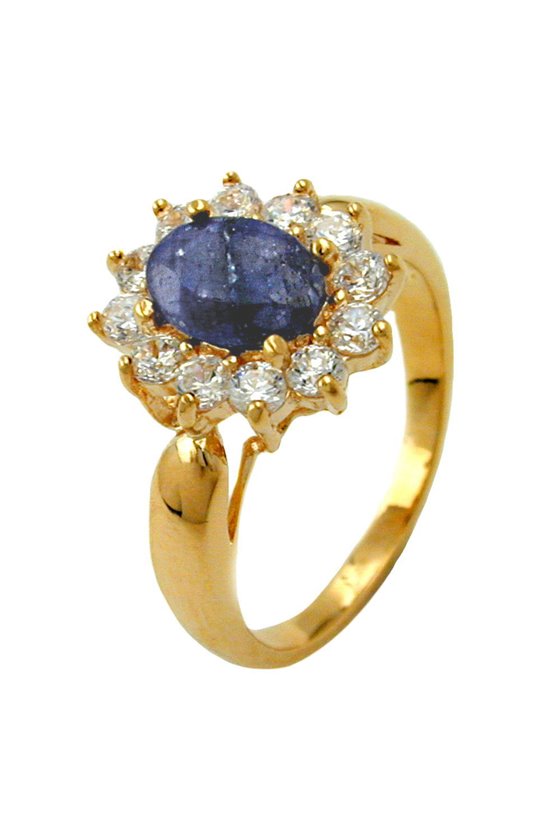 RING LAPIS LAZULI STONE GOLD PLATED 3 MICRON