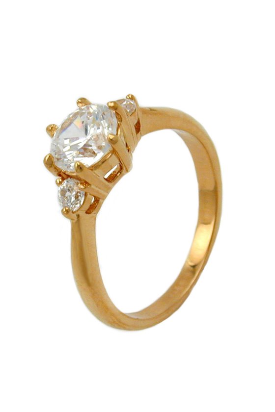 RING WITH ZIRCONIA GOLD PLATED 3 MICRON