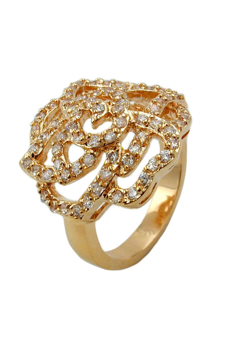 RING WITH ZIRCONIA ROSE GOLD PLATED 3 MICRON
