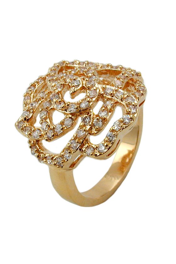 RING WITH ZIRCONIA ROSE GOLD PLATED 3 MICRON