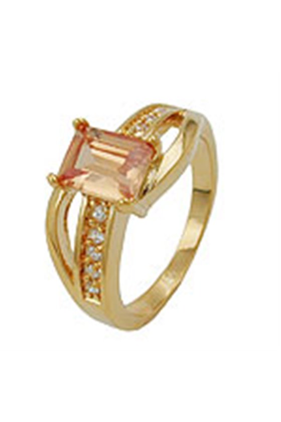 RING WITH ZIRCONIA TOPAS GOLD PLATED 3 MICRON